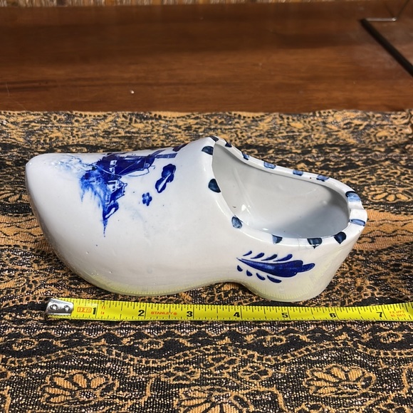 Vintage Delft blue Hand Painted ashtray Planter Herb Ceramic Dutch Clog Shoe - Picture 6 of 7